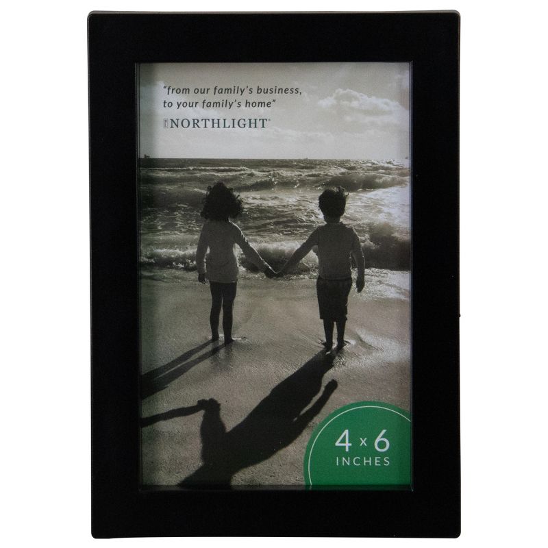 Northlight 7.25" Solid Rectangular 4" x 6" Photo Picture Frame with Easel Back - Matte Black, 1 of 6