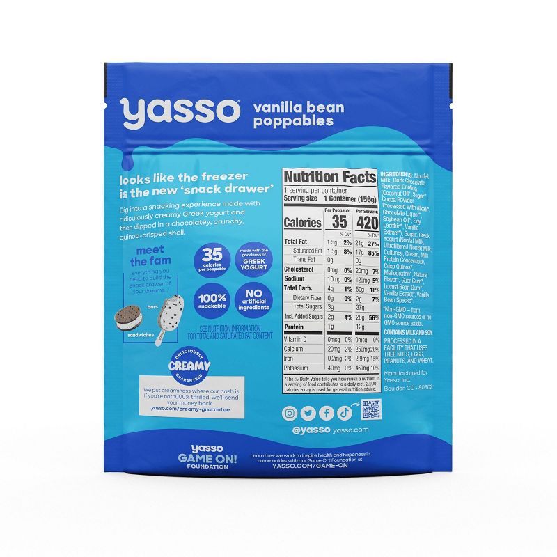 Yasso Frozen Greek Yogurt - Vanilla Bean Poppables - 6.84 fl oz, 4 of 6