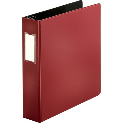 Business Source D-Ring Binder w/Label Holder Hvy-Dty 2" Burgundy 33110