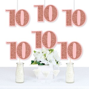Big Dot of Happiness 10th Pink Rose Gold Birthday - Decorations DIY Happy Birthday Party Essentials - Set of 20 - 1 of 4