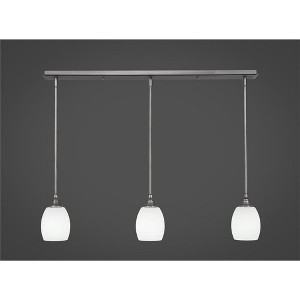 Toltec Lighting Any 3 - Light Chandelier in  Brushed Nickel with 5" White Linen  Shade - 1 of 1