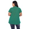 Plus Size Crisscross Neck Short Sleeve Top - White Mark - 3 of 4