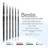 Creative Mark Beste Golden Taklon Round #4 - 2 Pack Artist Brush, Professional Watercolor Brushes, For Acrylic Painting, Short Handle, Sharp Edges, - 2 of 4