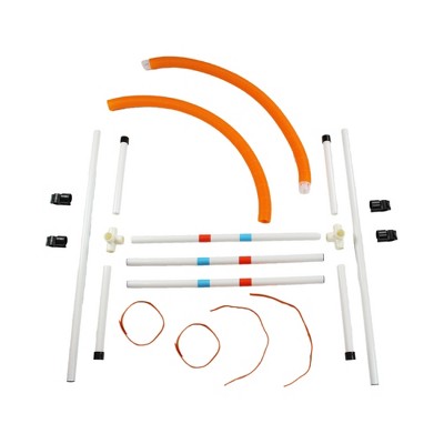 Adjustable Orange and White Dog Agility Hoop Jump