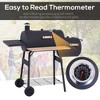 NicBex 48" Steel Portable BBQ Charcoal Grill&Offset Smoker Combo,Outdoor Camping Grill with 2 Shelves,1 Bottom Grate,Chimney,Thermometer&Wheels - 3 of 4