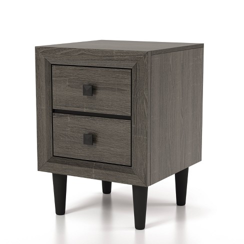 Melnaa 2 Drawer Nightstand Gray Homes Inside Out Target