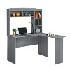 Vynxaria Techni Mobili Modern L-Shaped Desk with Hutch, Grey - 2 of 4