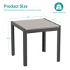 Sonkuki Patio Square Side table, Wood Grain Top Modern Industrial Style w/Metal Frame - 3 of 4
