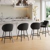 SEVOBAL 27" Bar Stools Set of 2 Upholstered Bar Stool with Back Counter Height Barstools for Home Kitchen Island Living Room, Black, 23"*24"*20" - 2 of 4