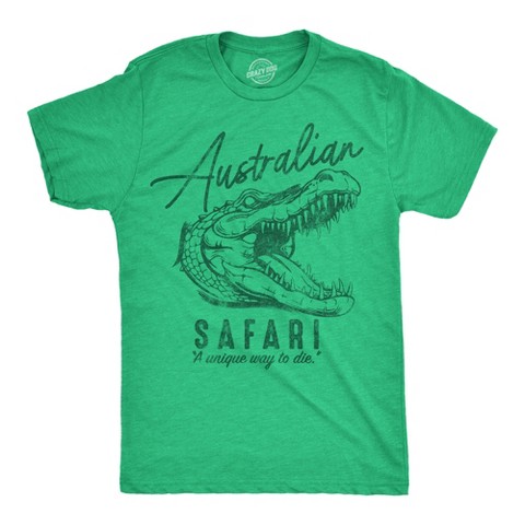 Мужские футболки Crazy Dog T-Shirts, Inc. Mens Funny T Shirts Australian Safari Sarcastic Crocodile Graphic Novelty Tee for Men - Crazy Dog Men's T Shirt With Sarcastic Sayings Green L