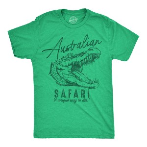 Mens Funny T Shirts Australian Safari Sarcastic Crocodile Graphic Novelty Tee For Men - Crazy Dog Men's T Shirt - 1 of 4
