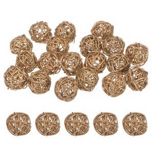 Unique Bargains Wicker Rattan Decorative DIY Crafts Balls 1.6 Inch 20 Pcs - 1 of 4