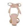 Allegra K Women's Back to College Faux Suede Open Toe Ankle Tie Back Chunky Heel Sandals - 3 of 4