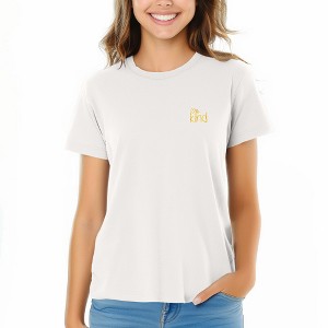 Dalix Be Kind Embroidered Cotton Relaxed Fit Short Sleeve Crewneck Tee Shirt Women - 1 of 4