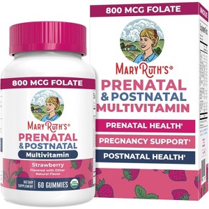 MaryRuth's Prenatal Postnatal Multivitamin Gummies, Strawberry, Org, 60 ct - 1 of 4