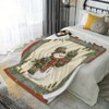 Christmas Snowman Flannel Throw Blanket Soft Warm Flannel Fabric with Snowman Holly Berry Winter Design,Christmas Decorations, Christmas Gift. - 3 of 4
