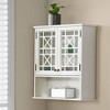 27"x29" Derby Wall Mounted Bath Storage Cabinet with Glass Doors and Shelf White - Alaterre Furniture: Hardwood Over Toilet Organizer - 3 of 4