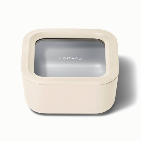 Caraway Home Small Ceramic Coated Glass Food Storage Container : Target