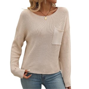 Coolmee Long Sleeve Shirts for Women Casual Knit Fall Fashion Dressy Blouses Teacher Outfits - 1 of 4