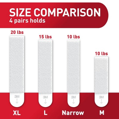 Command 12 Pairs 10lb Narrow White Picture Hanging Strips Big Pack