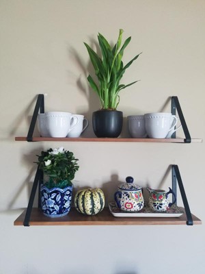 27 X 7 Alta Decorative Wall Shelf With Hooks Natural - Kate & Laurel All  Things Decor : Target