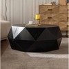 38" Solid Wood Retro Style Coffee Table with Three-Dimensional Embossed Pattern and Sturdy Construction - 3 of 4