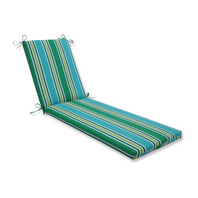 80" x 23" x 3" Aruba Stripe Chaise Lounge Outdoor Cushion Blue - Pillow Perfect