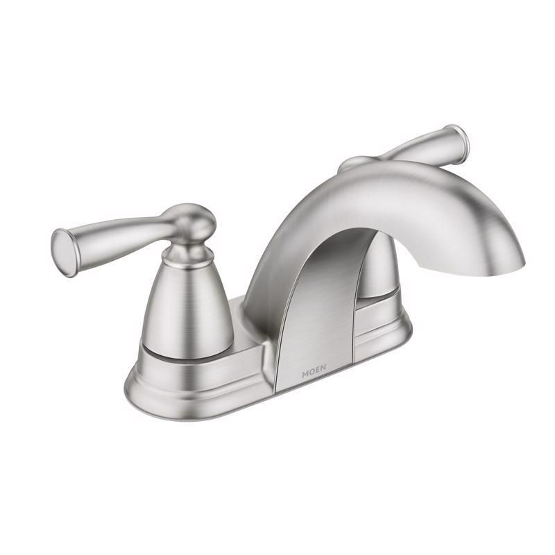 Moen Banbury Brushed Nickel Centerset Bathroom Sink Faucet 4 in. Model No. 84942SRN, 1 of 2