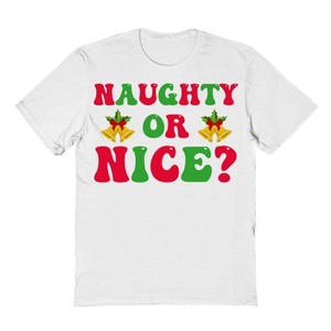 Rerun Island Men's Christmas Naughty Ornice Short Sleeve Graphic Cotton T-Shirt - 1 of 1