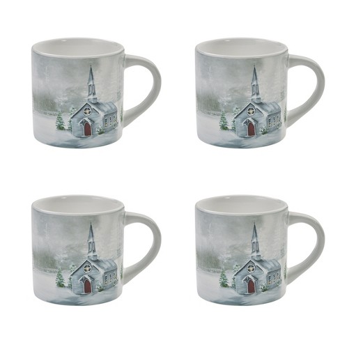 16oz 4pk Earthenware Holiday Magic Gnomes Mugs - Certified International