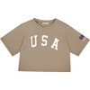 Anna-Kaci Women's Letter Print Crop Top Short Sleeve July 4th USA Flag T-Shirt - 2 of 4
