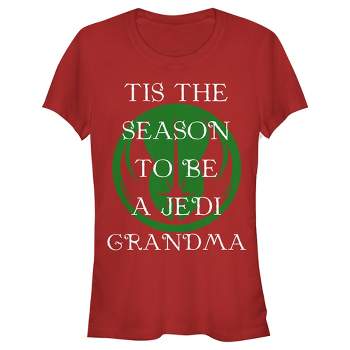 Juniors Womens Star Wars Christmas Tis the Season Grandma T-Shirt