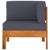 vidaXL Corner Sofa with Dark Gray Cushions Solid Acacia Wood - 3 of 4