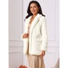 INSPIRE CHIC Women's Faux Fur Winter Open Front Notch Lapel Long Sleeve Fluffy One Button Coat - 3 of 4