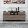 Famapy 2 Door TV Stands Flip Door Design Gray Modern Style Living Room Side Table - 3 of 4