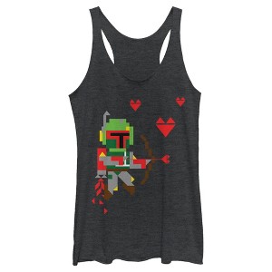 Women's Star Wars Valentine's Day Boba Fett Cupid Racerback Tank Top - 1 of 4