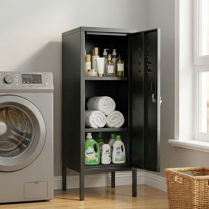 Metal Locker Storage Cabinet, 39''H Vertical File Cabinet with