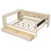 NicBex Full Size Daybed Modern Wooden Bed Frame with 2 Drawers, 5 Shelves, Upholstered Headboard and Ports for Bedroom, No Box Spring Required - 3 of 4