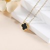 Lucky Clover Pendant Necklace Floral Four Leaf Charm for Women - 3 of 4
