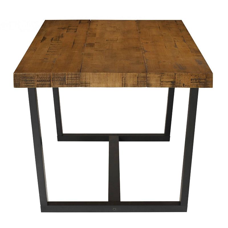 72" Modern Farmhouse Solid Wood Distressed Plank Top Dining Table - Saracina Home, 4 of 9