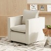 Cozy Modern Linen Accent Chair with Soft Seat and Back Cushion, Comfortable Sofa Chair for Living Room or Reading Corners-The Pop Home - 3 of 4