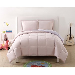 Twin Extra Long Anytime Solid Comforter Set Blush/Lavender - My World, Blush/Purple