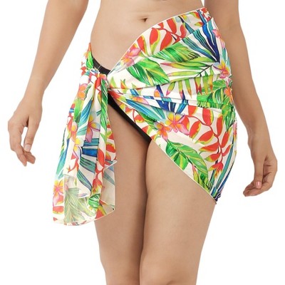 HAPPY BAY Women's Beachwear Pareos Vacation Summer Wraps Bikinis Sarongs Bathing Suit Coverups Swimsuit Beach Swim Cover Ups Skirt One Size Multi,Leaf