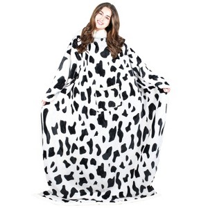 Catalonia Women Wearable Flannel Blanket with Front Pocket, Super Warm Soft Fuzzy Fleece Blanket Robe TV Wrap, Cozy Winter Gift for Woman Wife Man - 1 of 4