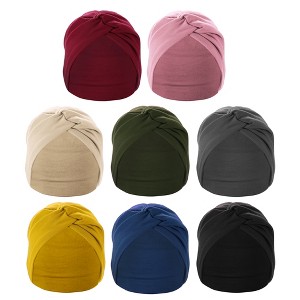 Unique Bargains Women's Yoga Elastic Knotted Headbands 6.89" Wide Colorful 8 Pcs - 1 of 4