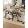 2-Tier Console Table with Power Outlet - Narrow Sofa Table with 2 Shelves, Built-in USB Ports, for Living Room/Entryway, Rustic Brown - 3 of 4