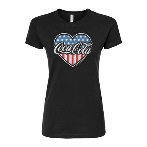 Women's - Coca-Cola - USA Heart Fitted Graphic T-Shirt - 1 of 2