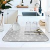 LunaLulinlk Dish Drying Mat for kitchen Absorbent Microfiber 16"x18" Gray Geometric - 3 of 4