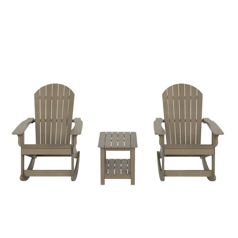 WestinTrends 3-Piece Outdoor Patio Adirondack Rocking Chair with Side Table Set, 1 of 4