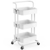 DOMETOUR 3 Tier Mesh Metal Rolling Utility Cart for Kitchen Living Room, Multifunctional Storage Cart with Lockable Wheels and Handle - 4 of 4